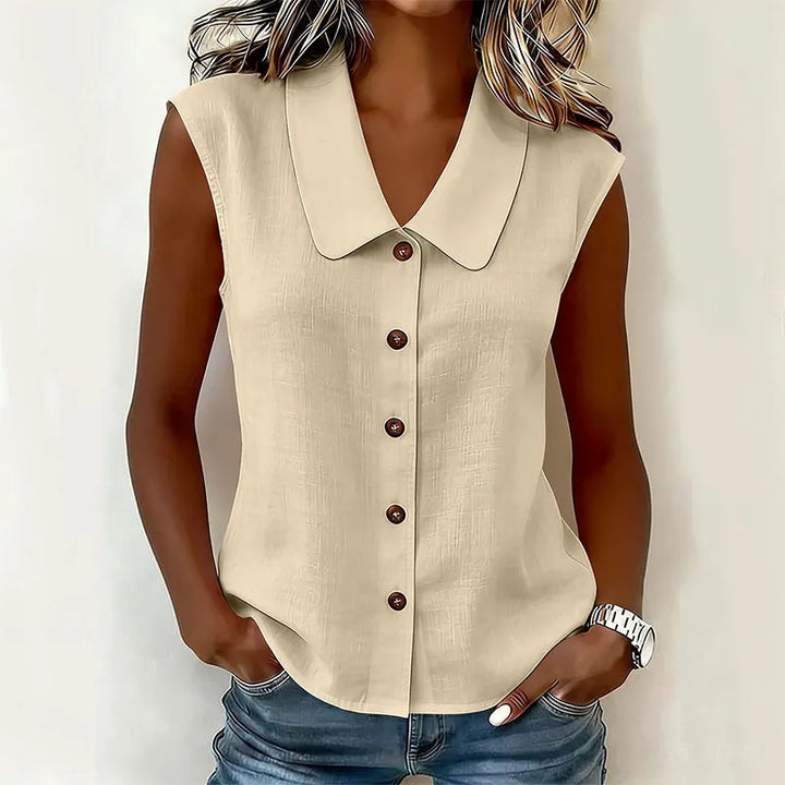 Chisato - Camisa Com Decote Em V E Botões