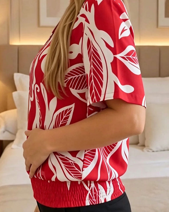 Isheba - Blusa Elegante De Manga Curta