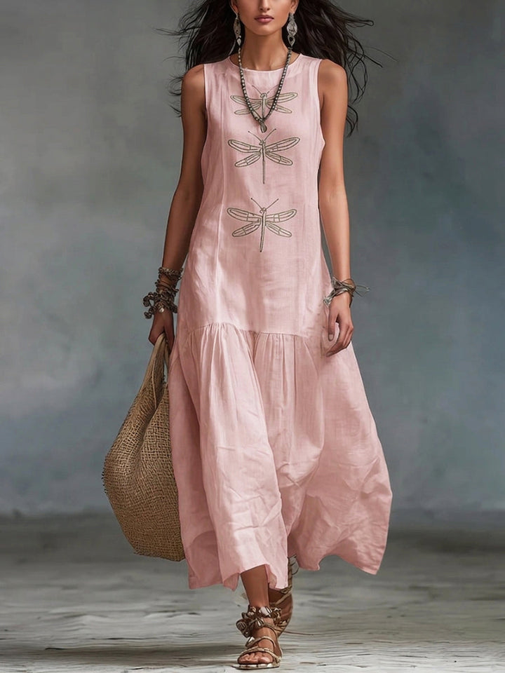 Kevina - Vestido Sem Mangas Com Estampado De Libélula