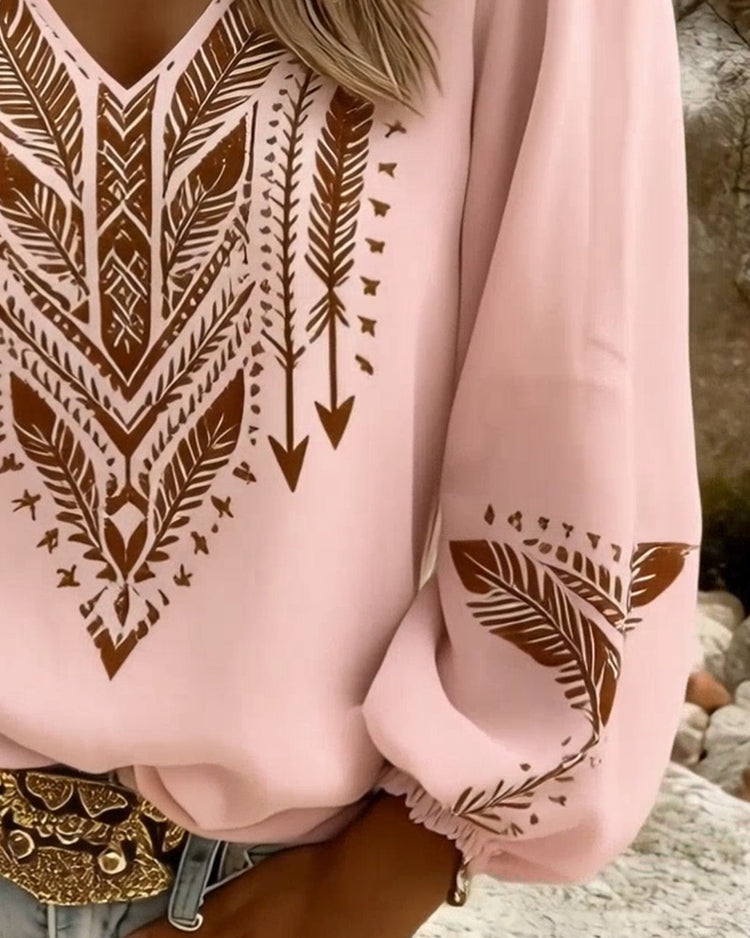 Grazina - Blusa Folgada Com Gola em V