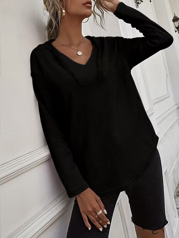 Heydi - Camisola Com Capuz  Manga Comprida e Bainha Curva
