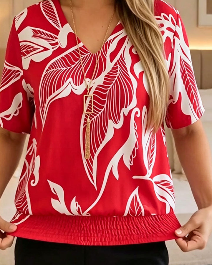 Isheba - Blusa Elegante De Manga Curta