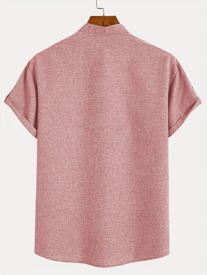 Samuelson - Camisa Elegante De Manga Curta Com Gola