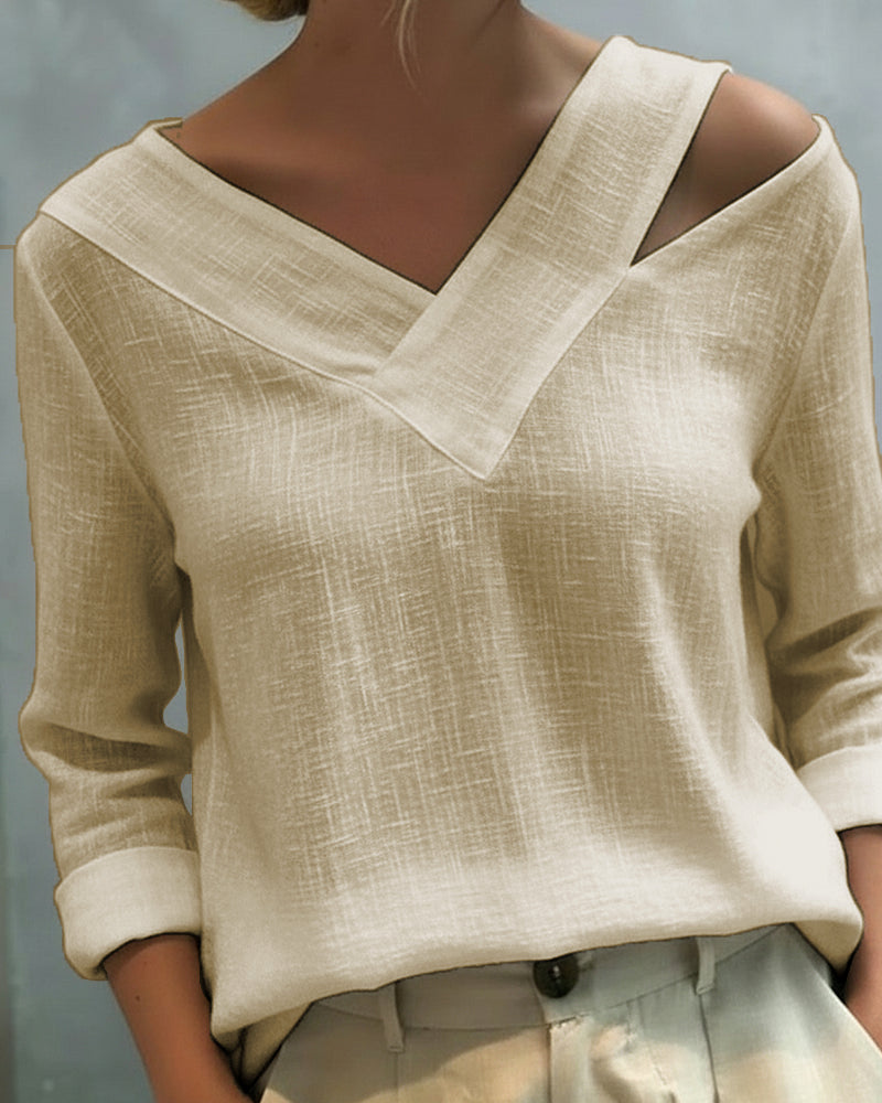 Makeeta - Top Elegante Com Decote Em V e Alças