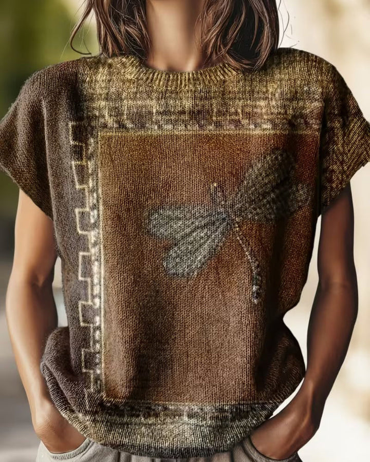 Dyniza - Camisola De Malha Com Estampado De Libélula