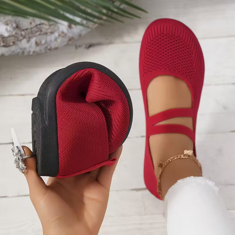 Kethryn - Sapatos Mary Jane de Malha Sem Atacadores