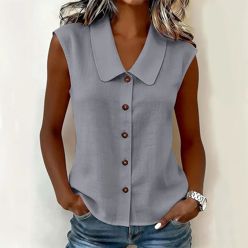Chisato - Camisa Com Decote Em V E Botões