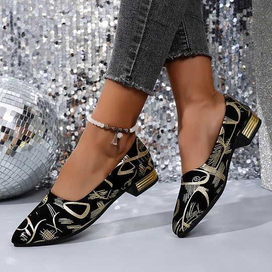 Fernandez - Sapatos de Salto Baixo Respiráveis