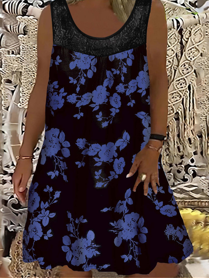 Samudri - Vestido Maxi largo Sem Mangas Com Gola Redonda