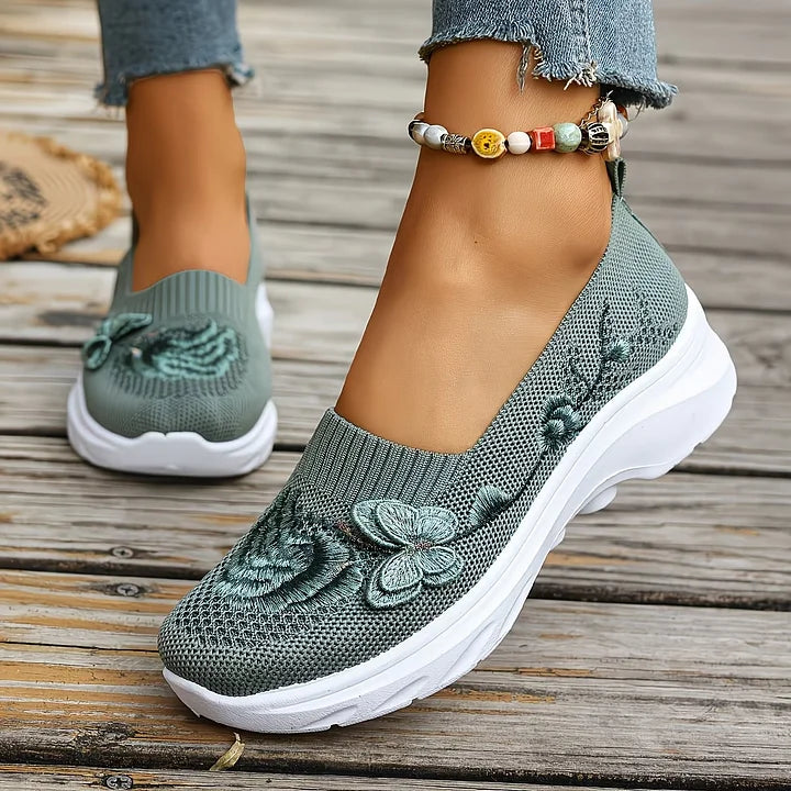 Leetha - Mocassins Bordados Com Borboletas