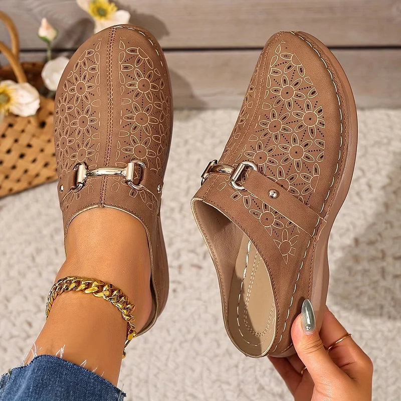 Hailen - Mules Casuais Com Padrão Floral e Sem Atacadores
