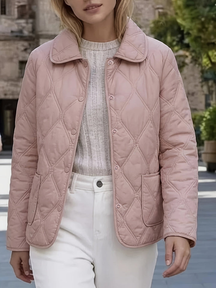 Laurelle - Casaco Acolchoado De Corte Largo Elegante E Chique