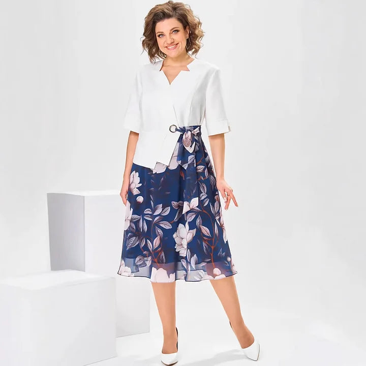 Barnes - Vestido Midi com Estampado Floral e Casaco