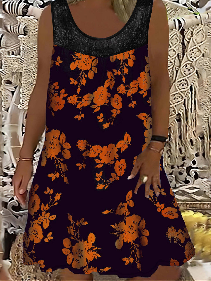 Samudri - Vestido Maxi largo Sem Mangas Com Gola Redonda