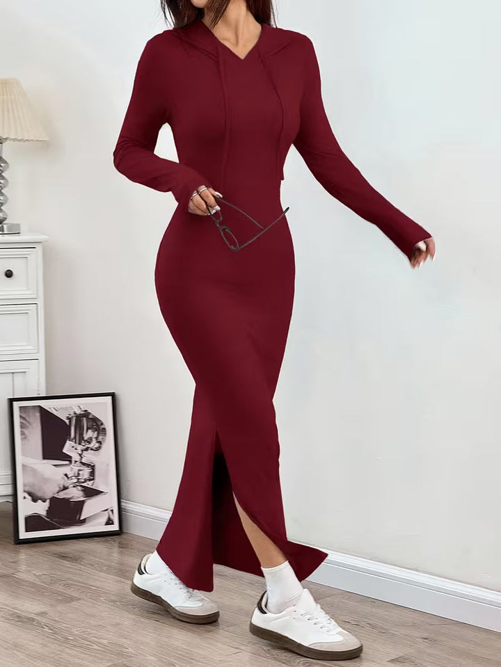 Dahye - Vestido Maxi De Manga Comprida Com Capuz