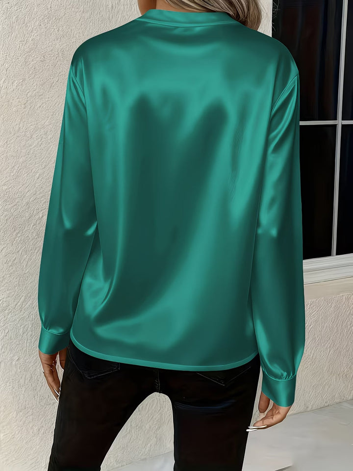 Ronika - Blusa De Manga Comprida Com Decote em V