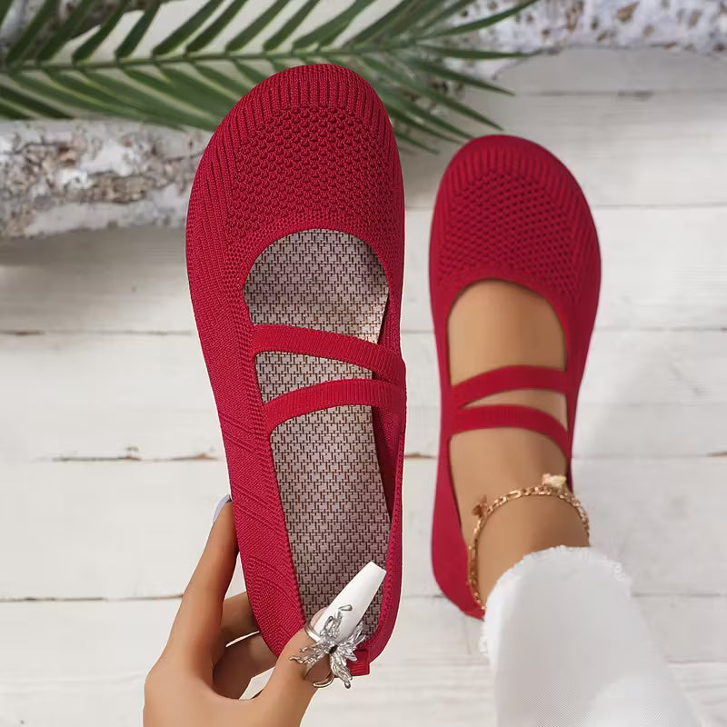 Kethryn - Sapatos Mary Jane de Malha Sem Atacadores