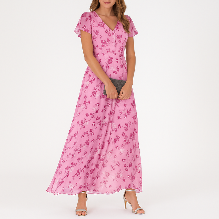 Danielle - Vestido Elegante com Decote em V que Cobre a Barriga