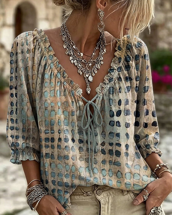 Kesney - Blusa As Bolinhas Com Atacadores