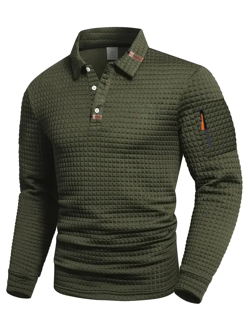 Ephraim - Camisa polo Texturada com Bolso na Manga