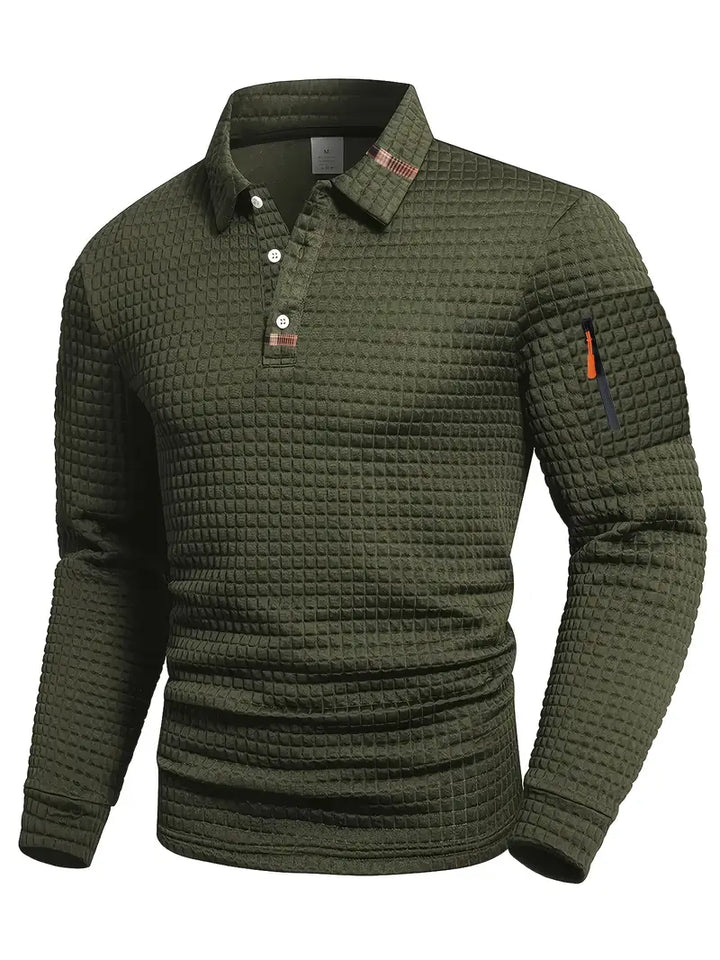 Ephraim - Camisa polo Texturada com Bolso na Manga