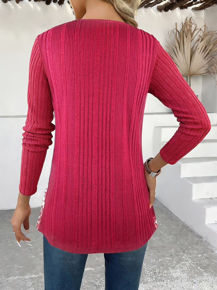 Lizeth - Camiseta De Manga Comprida Com Gola Redonda