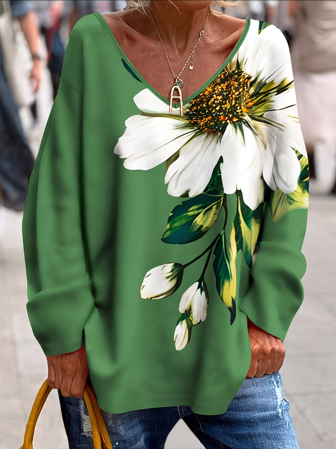Daphna - Camiseta Com Estampado Floral Oversized