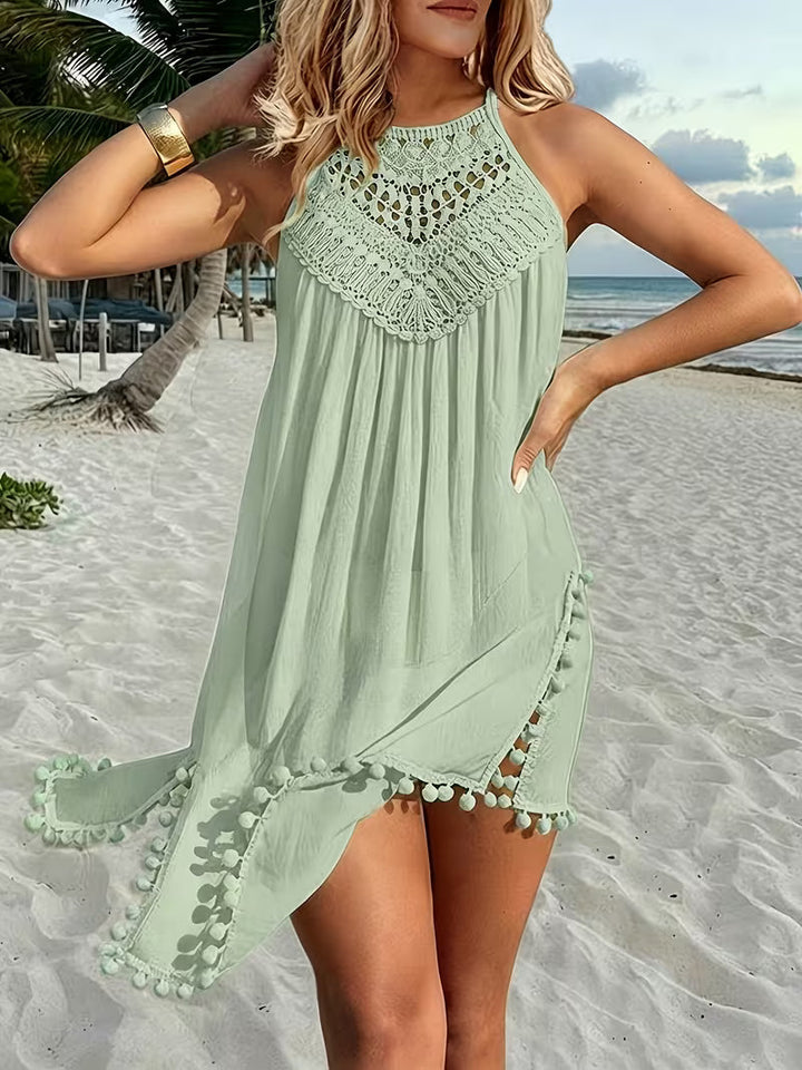 Shiena - Vestido Elegante De Croché Com Renda E Decote Suporte