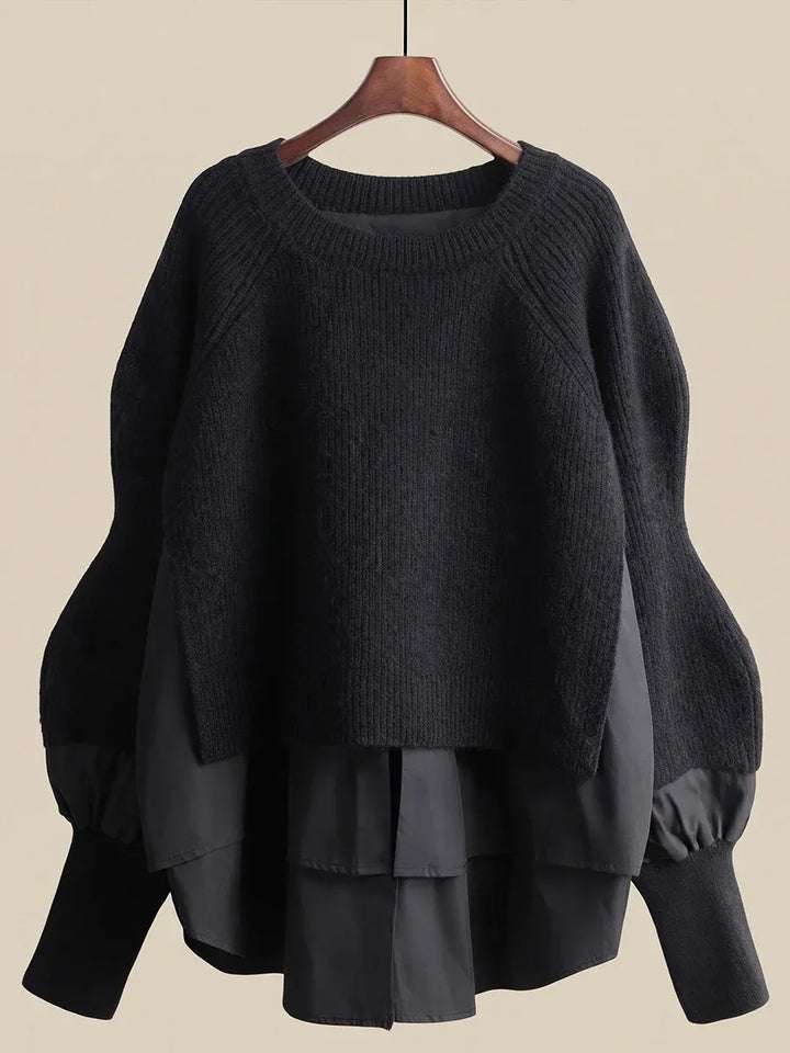 Milika - Camisola De Malha Canelada Com Mangas Raglan