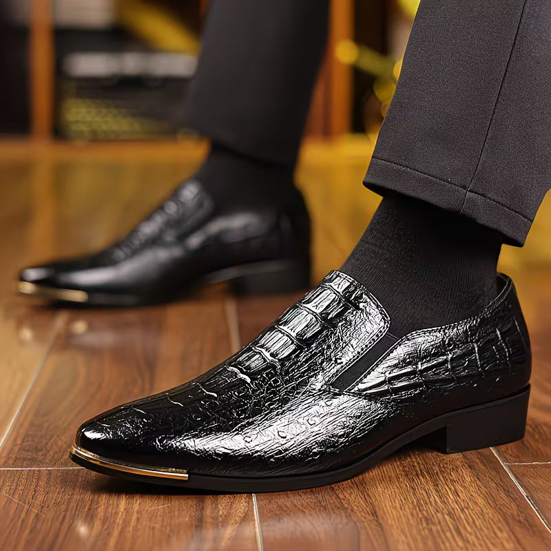 Natanor - Sapatos Casuais Com Padrão de Crocodilo