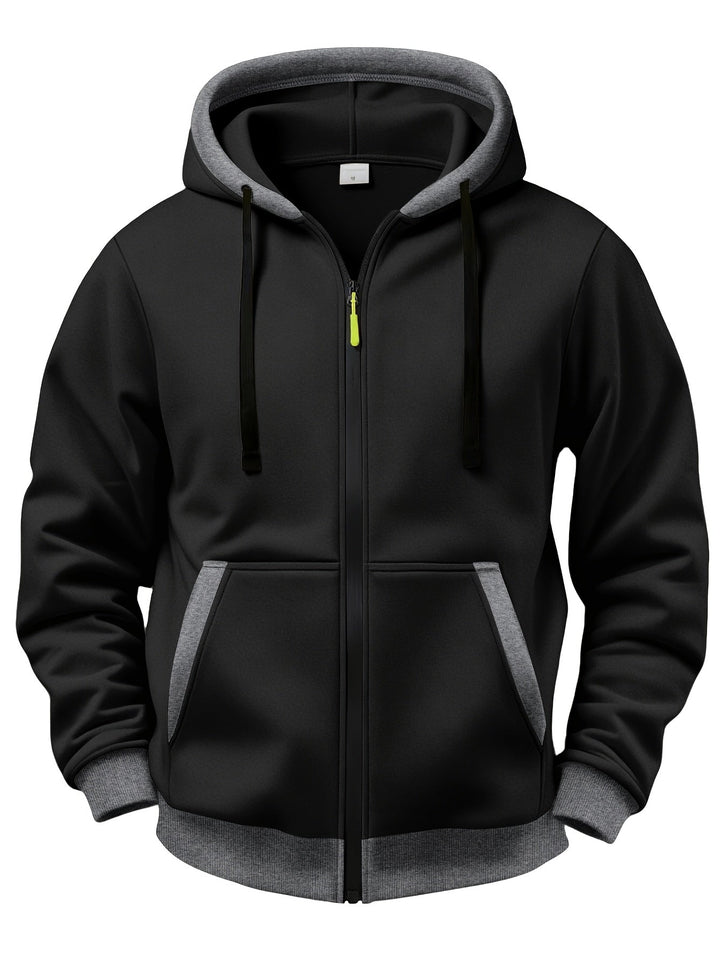 Mussoline - Camisola Casual De Inverno De Manga Comprida, Com Capuz E Fecho De Correr