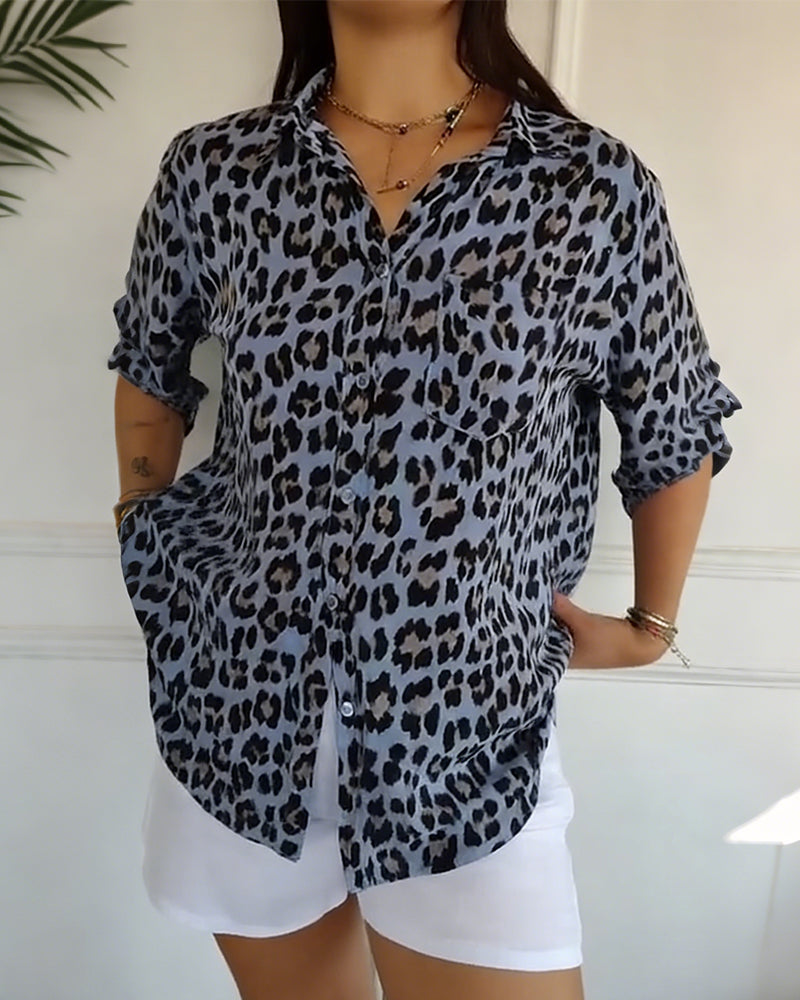 Shifra - Blusa De Moda Com Padrão De Leopardo