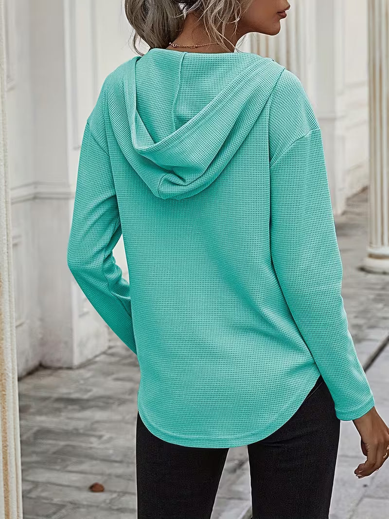 Heydi - Camisola Com Capuz  Manga Comprida e Bainha Curva