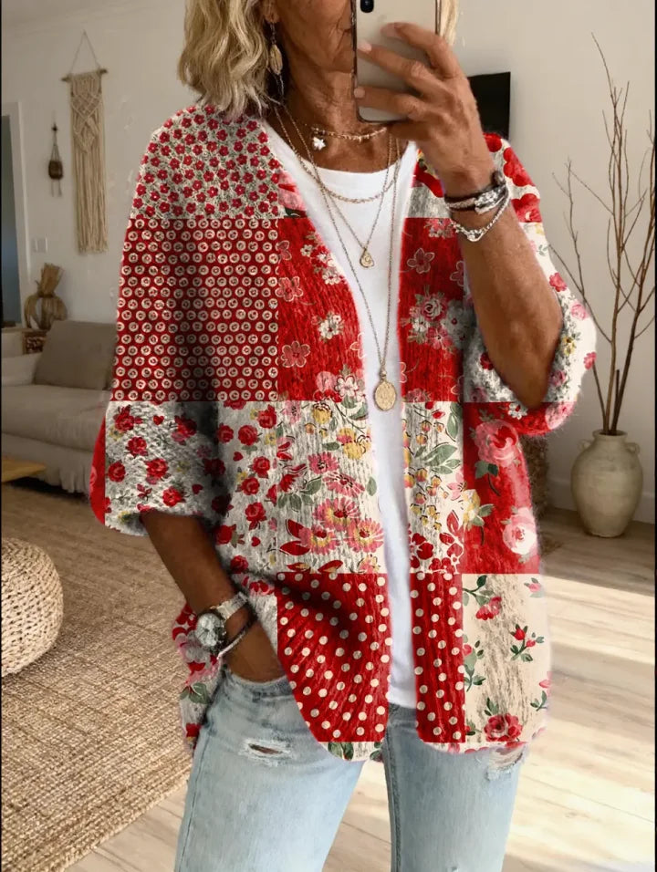 Stevena - Camisola Com Padrão Floral Elegante
