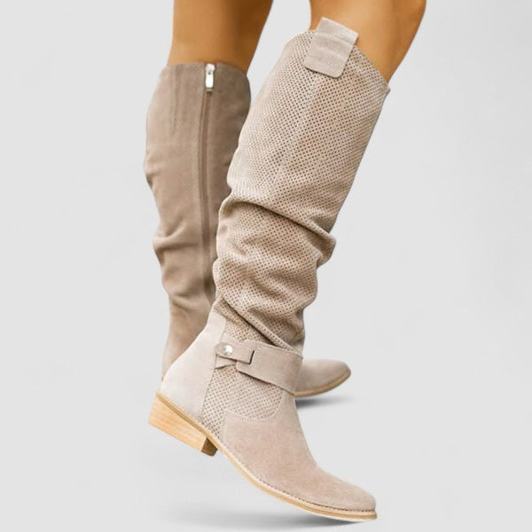Yesinia - Botas De Camurça Até Ao Joelho Com Fecho