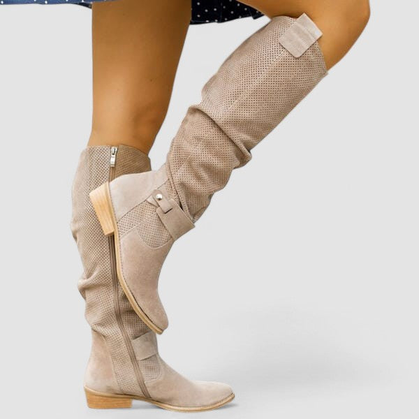 Yesinia - Botas De Camurça Até Ao Joelho Com Fecho