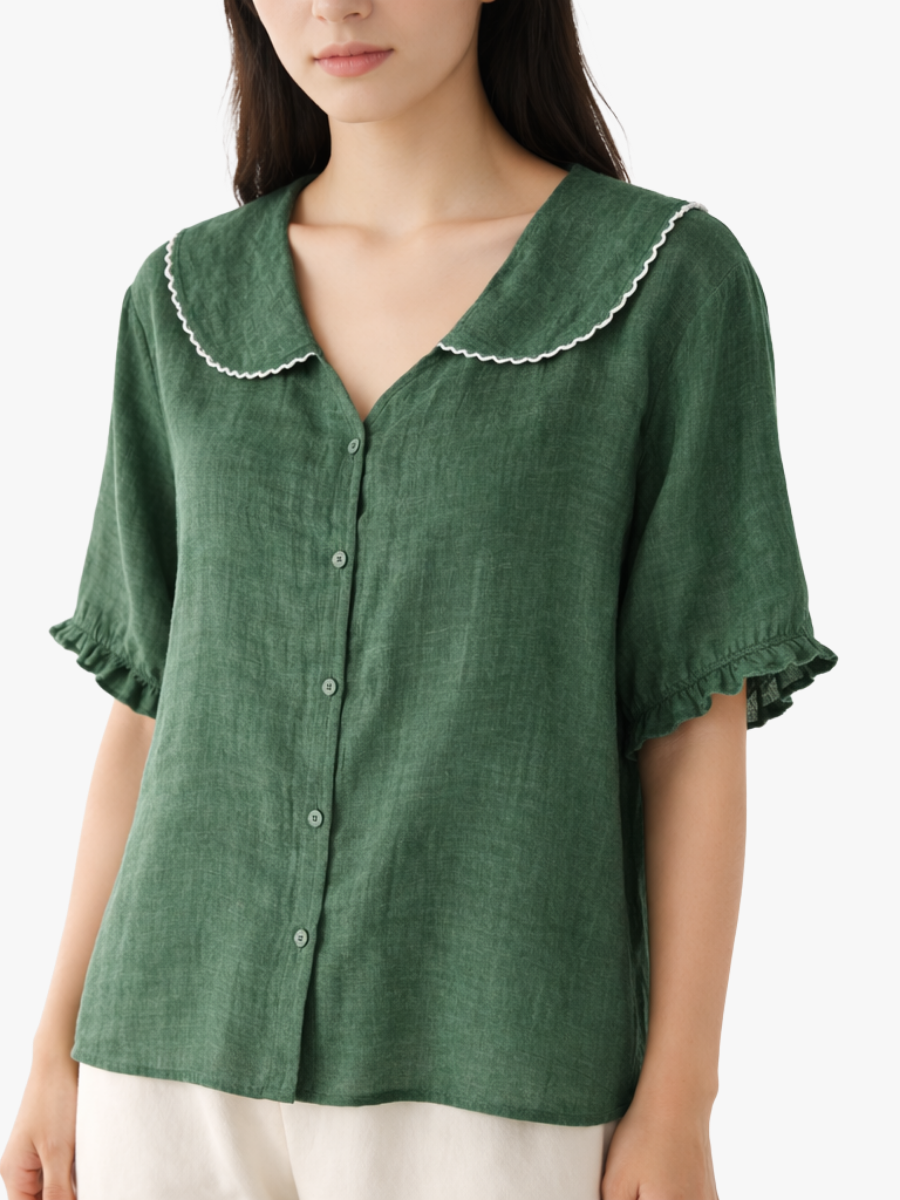 Meygan - Blusa Com Gola Peter Pan