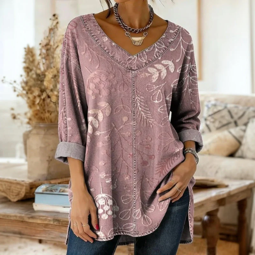 Olivija - Blusa De Ganga Com Estampado Floral