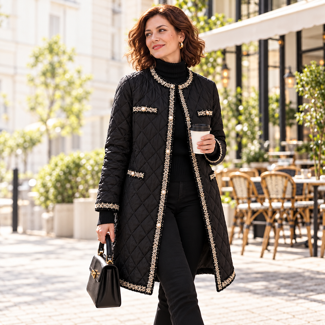 Caren - Casaco Elegante Com Gola Redonda