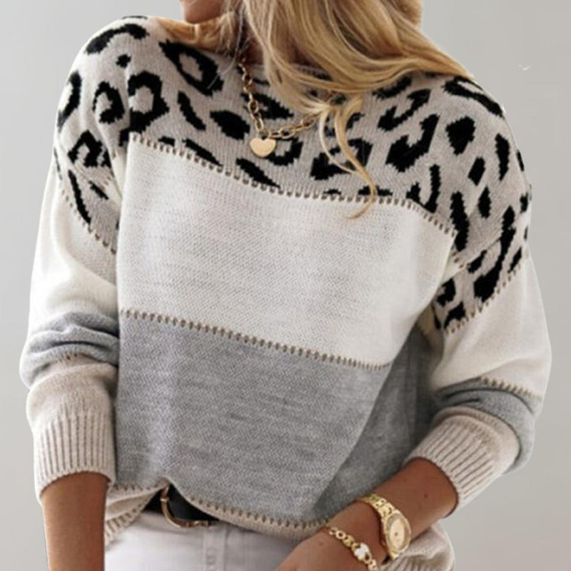 Diletta - Camisola Elegante com Padrão Leopardo