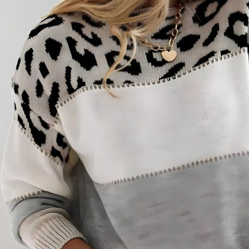 Diletta - Camisola Elegante com Padrão Leopardo