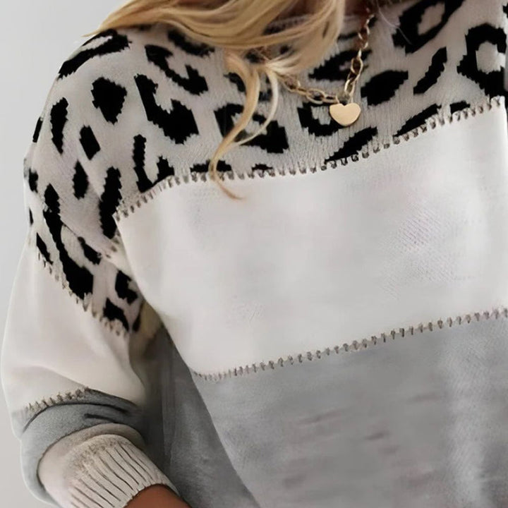 Diletta - Camisola Elegante com Padrão Leopardo