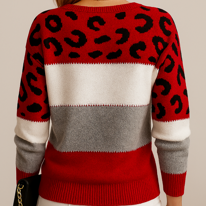 Diletta - Camisola Elegante com Padrão Leopardo