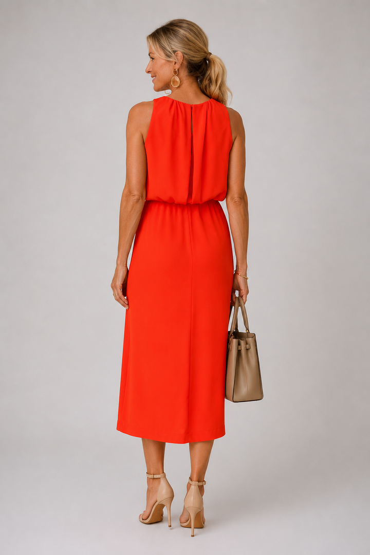 Antoinette - Vestido Middi Com Fenda Lateral