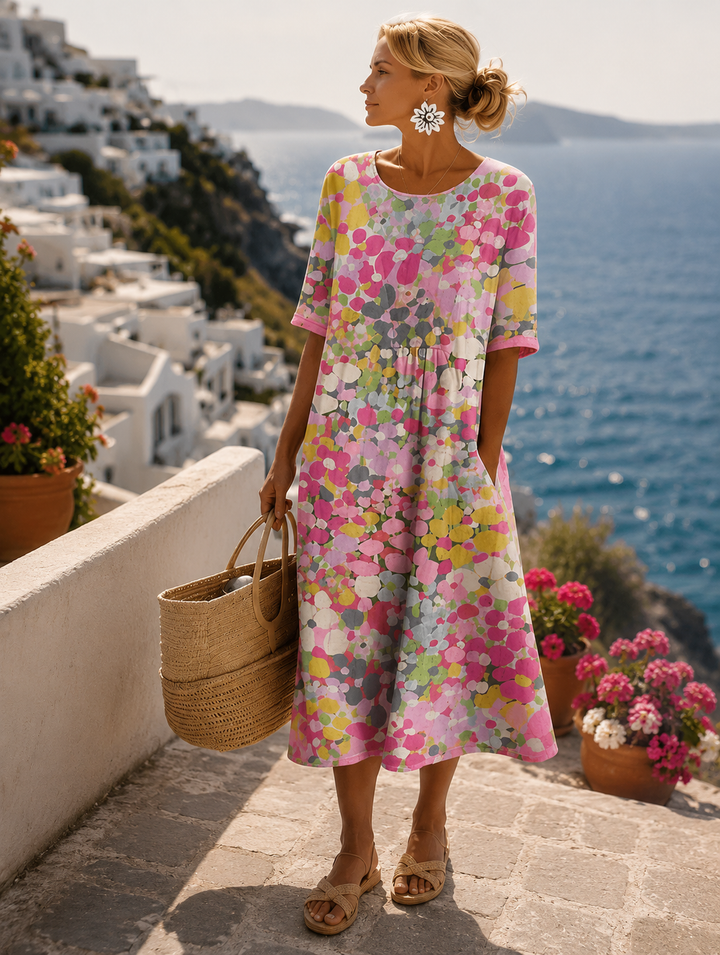 Slaina - Vestido Midi Com Padrão Floral