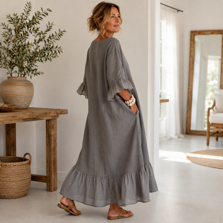 Hannele - Vestido Casual Com Folhos e Bolso