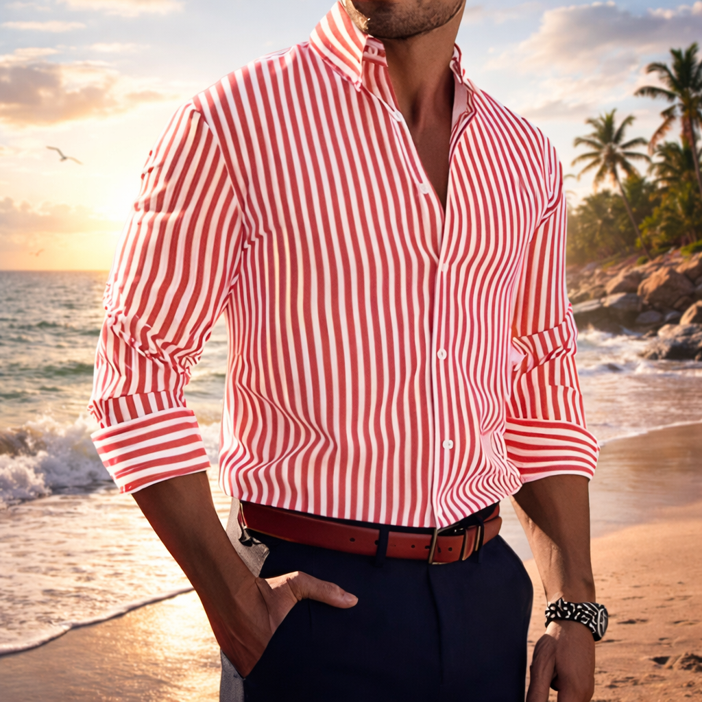Valerijus - Camisa de Manga Comprida às Riscas