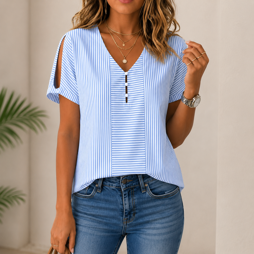 Shirri - Blusa Casual às Riscas