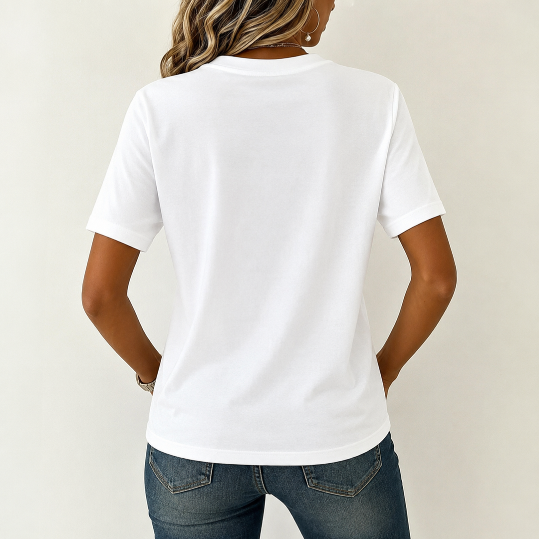 Wilina - T-Camisa Casual Com Estampado Floral