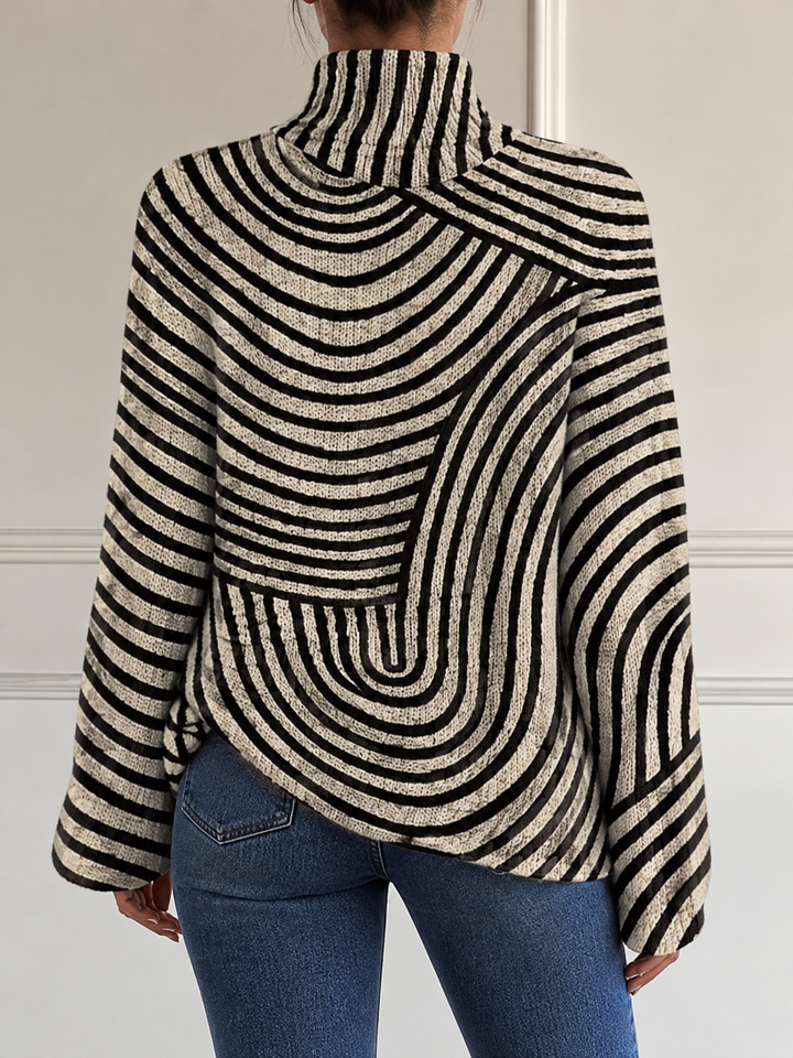 Silira - Camisola De Gola Alta Com Desenho a Linha